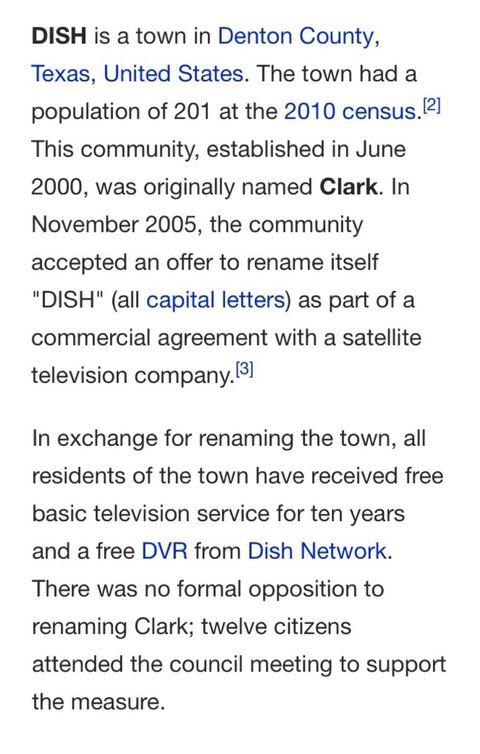 The town of DISH