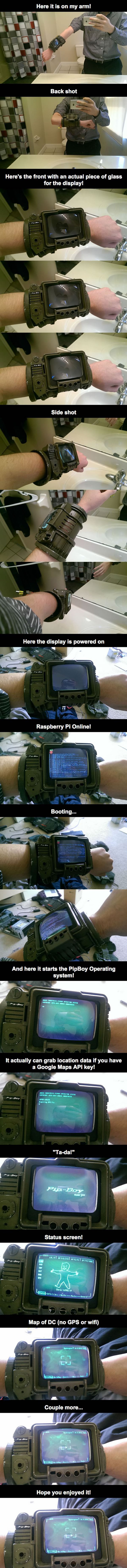 This guy made a PipBoy 3000A using Rasberry Pi