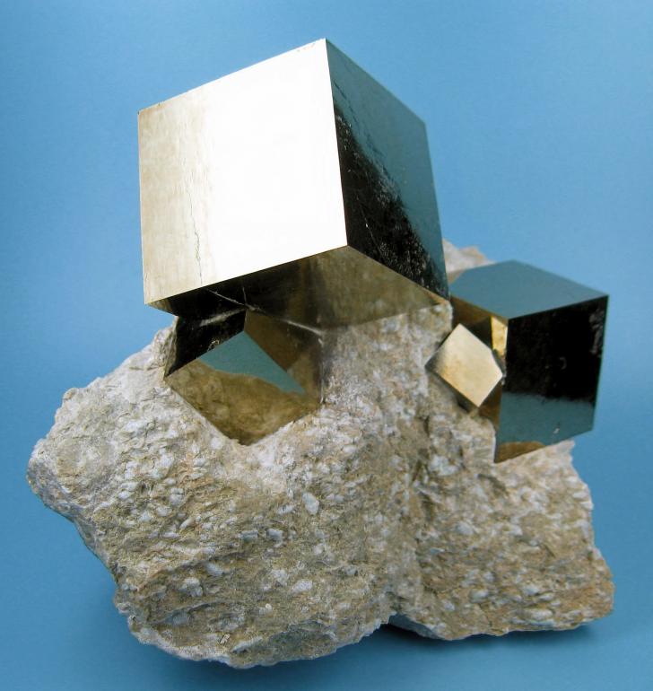 Naturally formed Cubic Pyrite