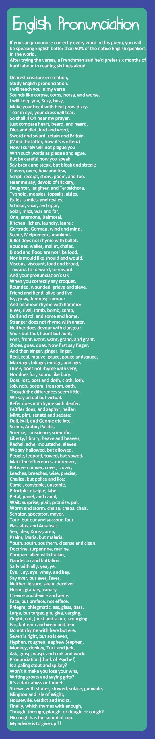 English Pronunciation.