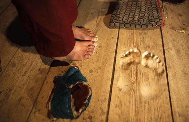 A monk stood and prayed in the same spot every day for twenty years.