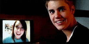 Bieber’s reaction to overly attached girlfriend.