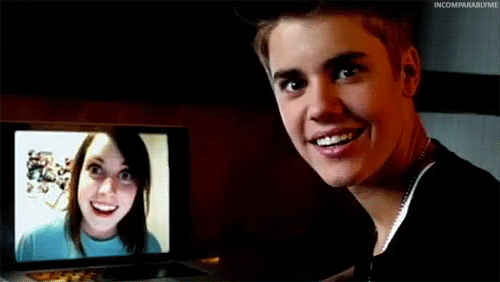 Bieber's reaction to overly attached girlfriend.