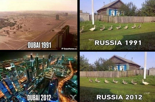 Russia vs. Dubai.