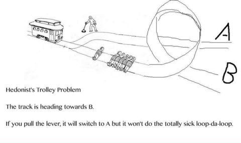 Toughest Hedonist's Trolley problem