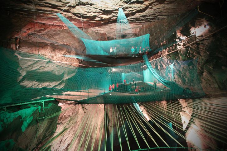 World's largest underground trampoline.