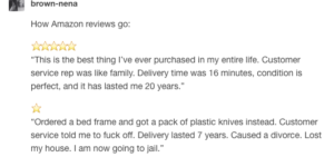 Amazon reviews, basically.