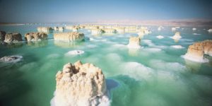 Salt formations in the Dead Sea.