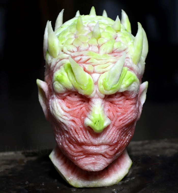 Night King watermelon carving.