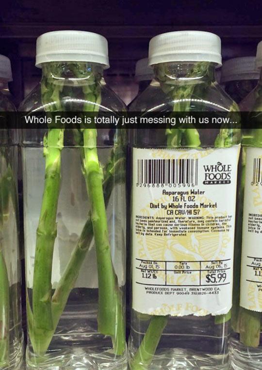 Asparagus water? Really Whole Foods?