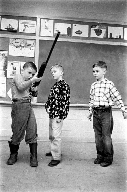 Children learning Gun Safety in Elementary School, 1956