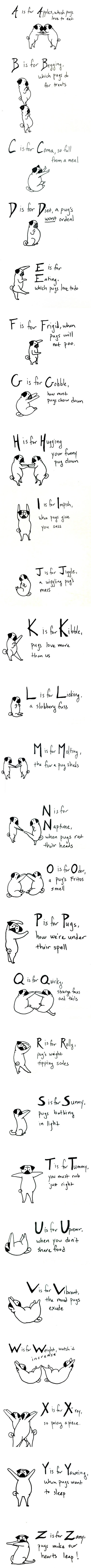 The pug alphabet.