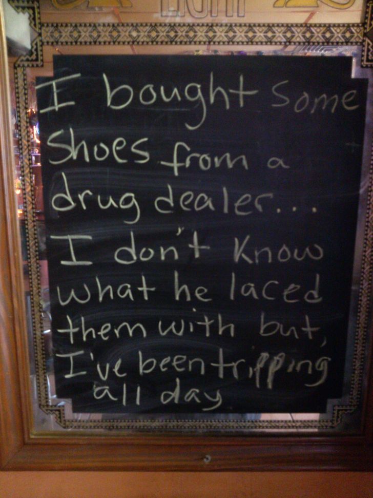 Buying shoes from a drug dealer...
