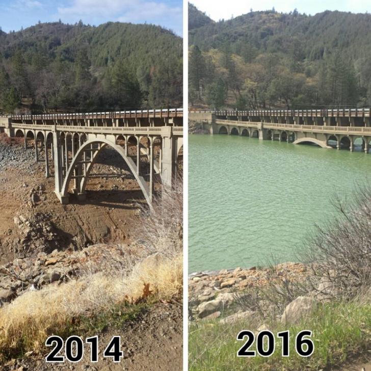 California's lake recovery from drought (2014 - 2016)