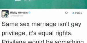 Ricky Gervais' Thoughts on Gay Marriage
