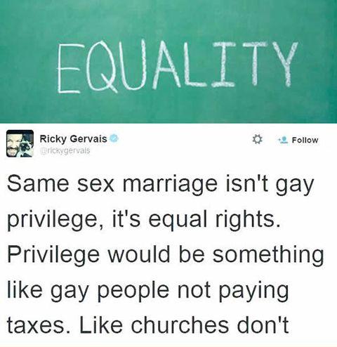 Ricky Gervais' Thoughts on Gay Marriage