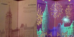 Take a Canadian passport and put it under a black light, then sit back and watch the fireworks