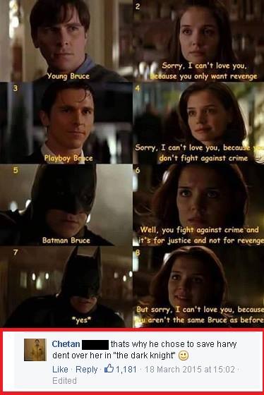 That's what you get for friend zoning Batman