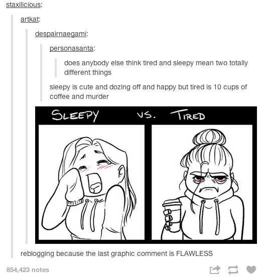 Sleepy Vs. Tired