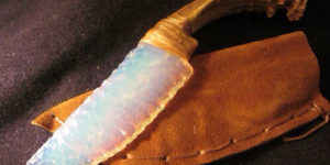 Native American blue fire opal knife