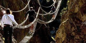 The Tibetan Bridge in Claviere, Piedmont, Italy