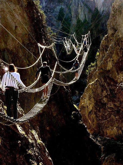 The Tibetan Bridge in Claviere, Piedmont, Italy