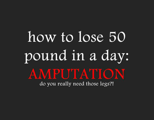 How to lose 50 pounds in one day.