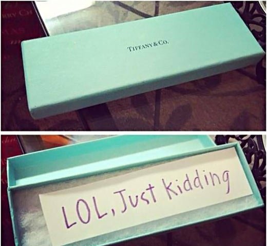 Got my wife something from Tiffany's. She was not impressed.