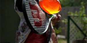 Hitting+jello+with+a+tennis+racket