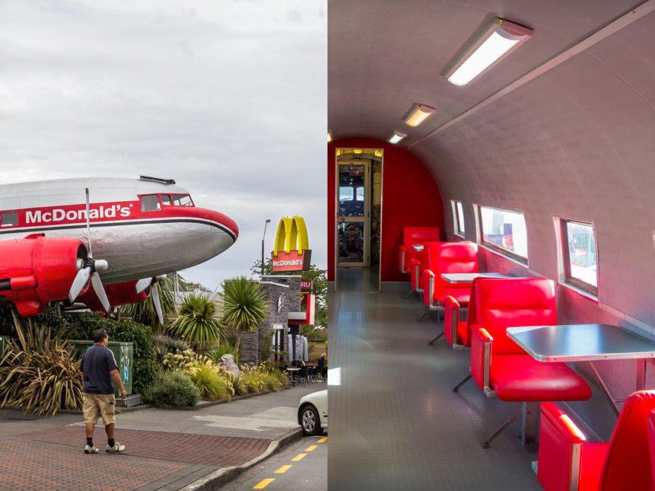 McDonald's' in New Zealand are in old airplanes.