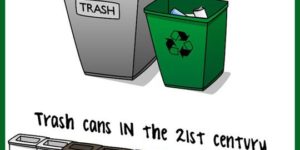 The evolution of trash cans.