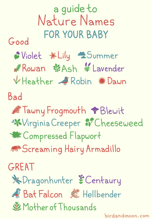 A guide to nature names for your baby.