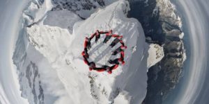 Amazing drone-selfi of climbers on the summit of the Matterhorn