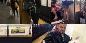 When NYC bans dogs on the subway unless they fit in a bag, the people find a solution.