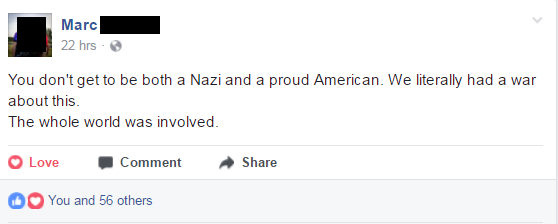You can't be a Nazi AND a proud American...