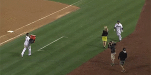 Baseball reporter caught in the line of fire