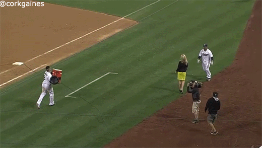 Baseball reporter caught in the line of fire