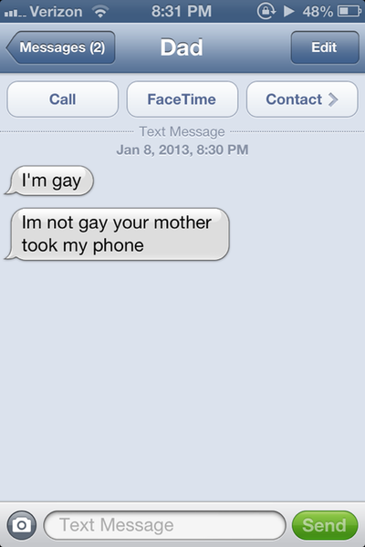 He's not gay...