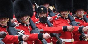 First soldier to wear turban instead of bearskin hat, UK