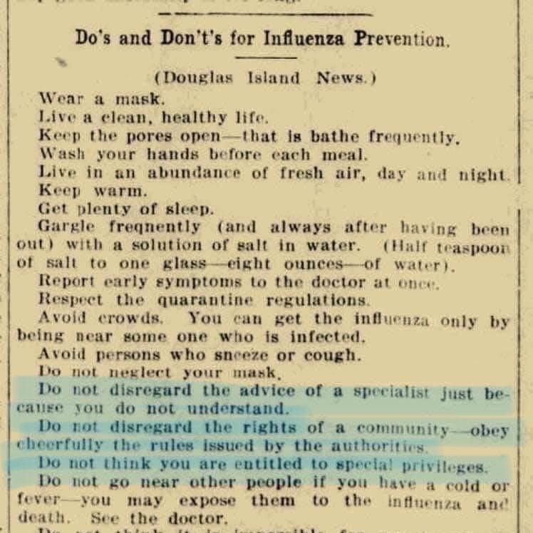 How to remain healthy, circal 1918