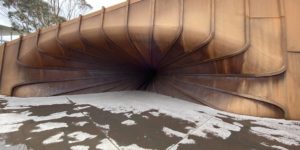 Tunnel of secrets at MONA Hobart. Secrets spoken into the tunnel are relayed deep down into the museum for people to hear.