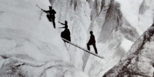 Climbing glaciers as a proper 1900’s woman in your skirt and corset…