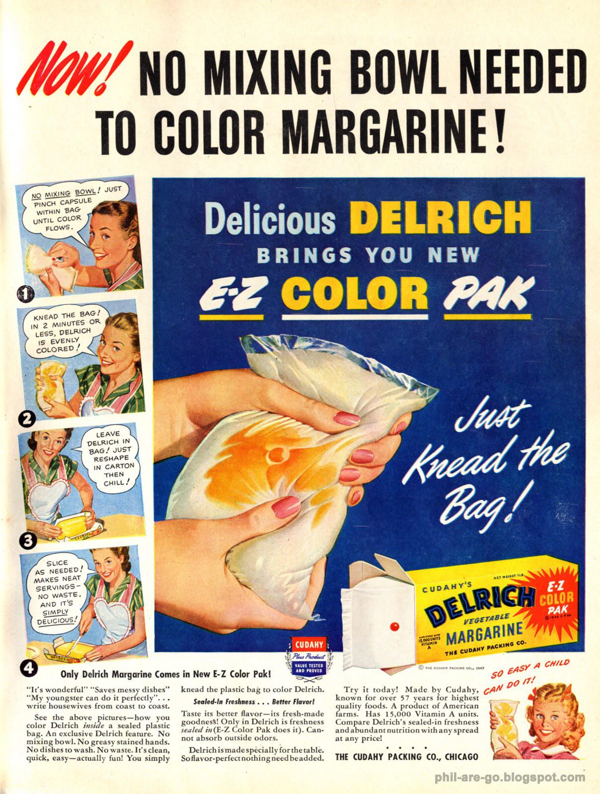 The c.1940s introduced colour changing margarine.