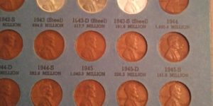 A few steel pennies from the copper shortage during WWII