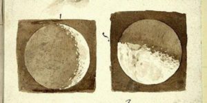 Galileo’s drawings of the Moon, circle 1609.