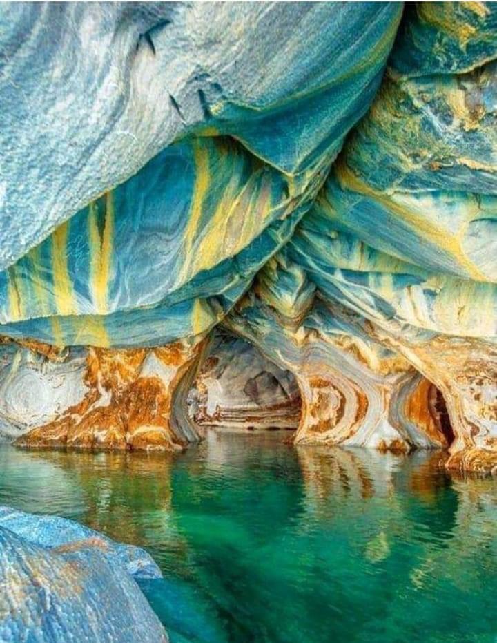Lovely marble caves in Patagonia, Chile