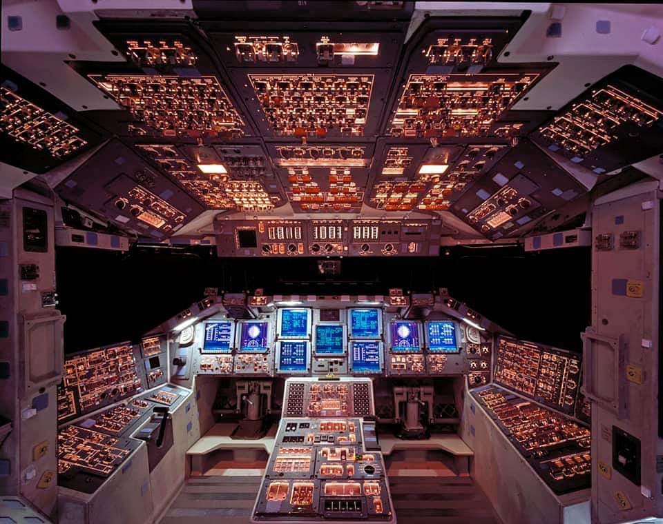 Flight deck of the Columbia space shuttle could be a Star Trek set. 