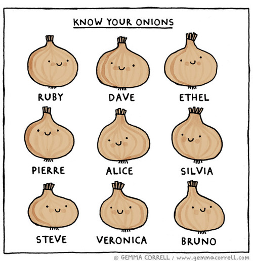 Know your onions.