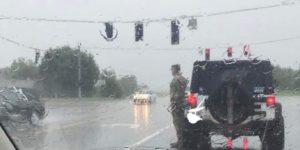 Soldier+parked+his+jeep+and+stood+at+attention+for+a+funeral+procession+passing+by.+Life+deserves+respect.