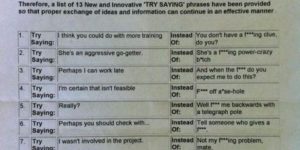 Instead of swearing at work